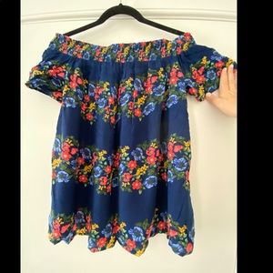 Off shoulder flowy floral top